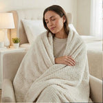 Hope Herringbone Fluffy Fleece Blanket - Soft All-Season Throw