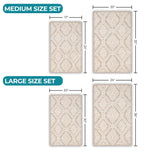 Ceton Diamond Trellis Textured Washable Bath Rugs, Set of 2