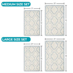 Ceton Diamond Trellis Textured Washable Bath Rugs, Set of 2