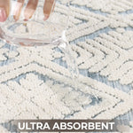 Ceton Diamond Trellis Textured Washable Bath Rugs, Set of 2