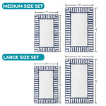 Inaya Modern Stripe Tufted Shag Washable Bath Rugs, Set of 2
