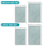 Myra Medallion Textured Machine Washable Bath Rugs, Set of 2