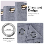 Superior Noor Semi-Blackout Chenille Machine Washable Grommet Curtains, Set of 2 Panels