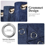 Superior Noor Semi-Blackout Chenille Machine Washable Grommet Curtains, Set of 2 Panels