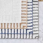 Inaya Modern Stripe Tufted Shag Washable Bath Rugs, Set of 2