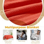 100% Cotton Waffle Blanket – Cooling Waffle Weave, Lightweight & Breathable Gumdrop