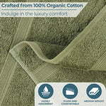 Superior Oregon Organic Cotton Medium Weight Solid Hand Towel Set of 6