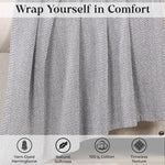 Chrisney Cotton Blanket - Textured Chevron Weave & All Season Comfort