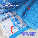 Marble Solid and Jacquard Assorted Cotton Towel Set - 8 Piece