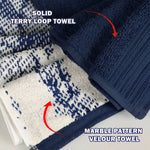 Marble Solid and Jacquard Assorted Cotton Towel Set - 10 Piece