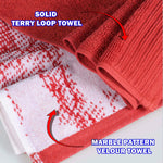 Marble Solid and Jacquard Assorted Cotton Towel Set - 10 Piece