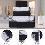 Marble Solid and Jacquard Assorted Cotton Towel Set - 8 Piece