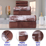 Marble Solid and Jacquard Assorted Cotton Towel Set - 8 Piece