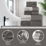 Lodi Cotton 3-Piece Bathroom Towel Set – Absorbent Mid-Weight Solids & Patterns