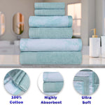 Cotton Solid Jacquard Hand Towel Set 6 Piece - Marble