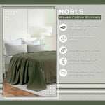Superior Nobel Cotton Textured Chevron Lightweight Woven Blanket
