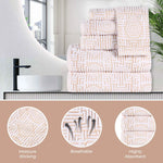 Jasper Cotton Geometric Jacquard Plush Bath Towel Set 2-Piece