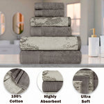 Marble Assorted Cotton Towel Set - 3 Piece