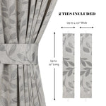 Blackout Window Curtains Leaves Pattern Room Darkening Set of 2
