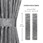 Blackout Window Curtains Leaves Pattern Room Darkening Set of 2