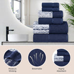Lodi Cotton 12-Piece Bathroom Towel Set – Absorbent Mid-Weight Solids & Patterns