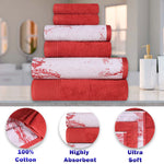 Marble Solid and Jacquard Assorted Cotton Towel Set - 10 Piece