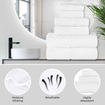 Lodi Cotton 6-Piece Bathroom Towel Set – Absorbent Mid-Weight Solids & Patterns