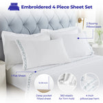 100% Cotton Embroidered Deep Pocket Sheet Set