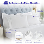 Riverton Cotton Cross-Stitch Deep Pocket Sheet Set