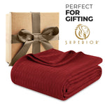 100% Cotton Thermal Blanket – Diamond Weave All-Season, Lightweight & Breathable