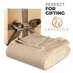 100% Cotton Thermal Blanket – Diamond Weave All-Season, Lightweight & Breathable