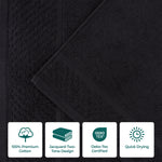 Lodi Cotton 3-Piece Towel Set – Absorbent Mid-Weight Solid Bathroom Towels with Textured Border