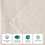 Lodi Cotton 3-Piece Towel Set – Absorbent Mid-Weight Solid Bathroom Towels with Textured Border