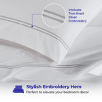 Fieldstone 100% Cotton Two-Line Embroidered Sheet Set