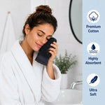 Solid Jacquard Cotton Face Towel Set - 12 Piece