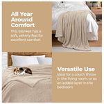 Superior Fleece Plush Medium Weight Fluffy Solid Decorative Blanket