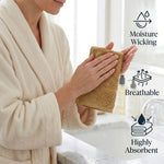Lodi Cotton 12-Piece Washcloth Set – Mid-Weight Face Towels Solid with Woven Border