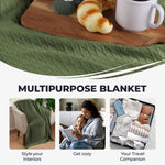 100% Cotton Thermal Blanket – Diamond Weave All-Season, Lightweight & Breathable