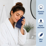 Solid Jacquard Cotton Face Towel Set - 12 Piece