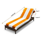 Superior Cabana Striped Cotton Chaise Lounge Chair Cover Set