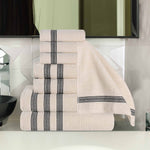 Superior Brea Zero Twist Cotton Ribbed Geometric 8 Piece Towel Set