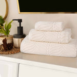 Superior Chevron Zero Twist Cotton Jacuqard 3 Piece Towel Set