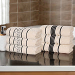 Superior Zero Twist Cotton Solid & Jacquard Floral Hand Towel Set of 6