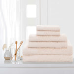 6 Piece Egyptian Cotton Basketweave Towel Set
