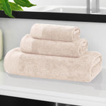 3 Piece Egyptian Cotton Bath Towel Set Basketweave