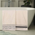 Superior Zero Twist Cotton Solid & Jacquard Floral Bath Sheet Set of 2