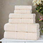 Milo Smart Twist Viscose Cotton Blend Solid Ribbed 6 Piece Towel Set