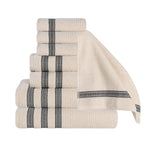 Superior Brea Zero Twist Cotton Ribbed Geometric 8 Piece Towel Set