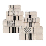 Superior Zero Twist Cotton Solid & Jacquard Floral 12 Piece Towel Set