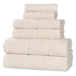 Milo Smart Twist Viscose Cotton Blend Solid Ribbed 6 Piece Towel Set